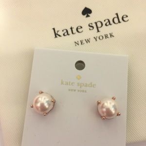 kate spade pearl gumdrop earrings w/pouch